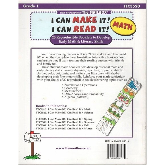 I CAN Make It! I CAN Read It! Grades 1 Math Reproducibles Paperback 2002 - Picture 2 of 2